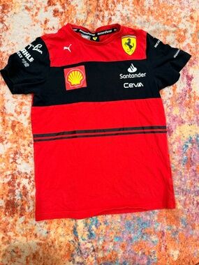 Puma Ferrari Shirt Kids Red Ferrari Logo Tee Motorsport Formula1 F1